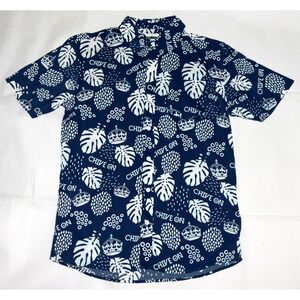 Tipsy Elves "Chive On" Men's Short Sleeve Button Front Hawaiian Shirt Size Large